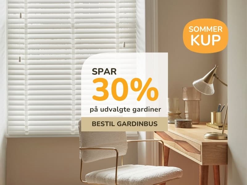 30% på alle foldegardiner