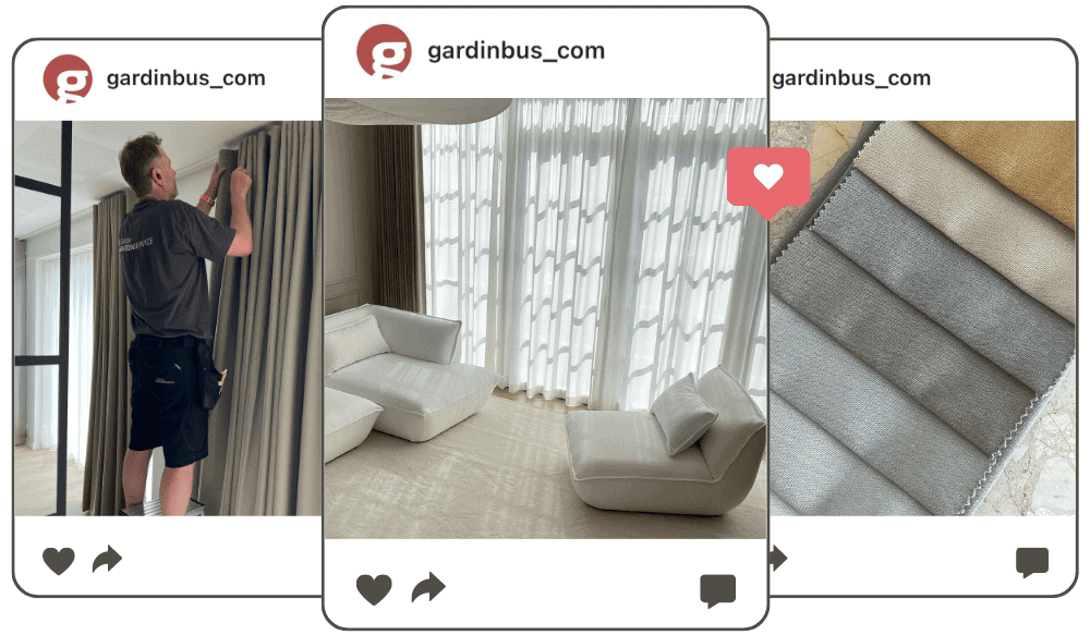 Følg din foretrukne gardinbus på Instagram og Facebook