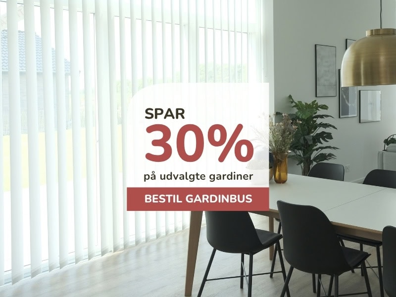 30% på udvalgte gardiner